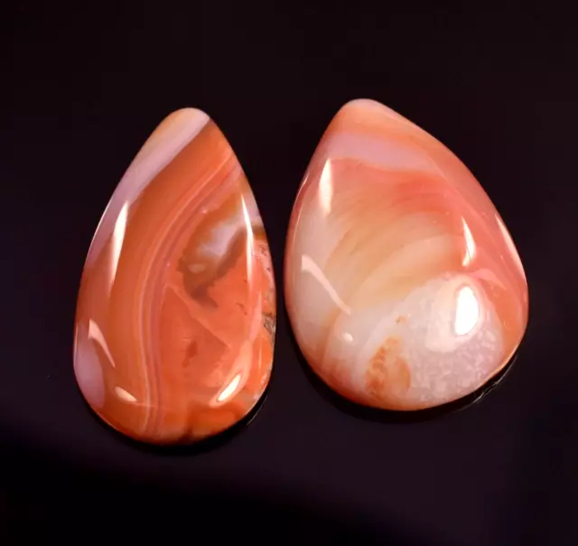 Gorgeous 31.35 Ct Natural Pair Orange Polished Brazilin Carnelian Agate Gemstone