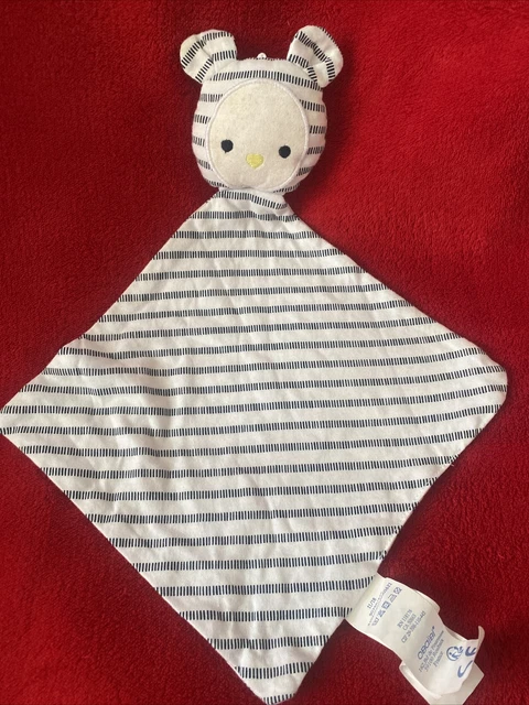🇫🇷 Doudou Lange  Plat Obaibi Ours Lapin Bleu Blanc Raye  Ttbe