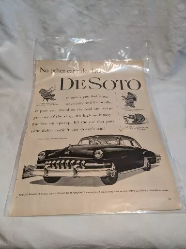 1951 Elephant DeSoto De Soto Car no other car rides like it Vintage Ad 14"