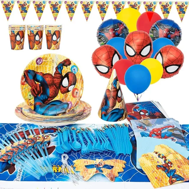 Spiderman Birthday Party Supplies & Decorations Spiderman for 12 guests ~NEW~