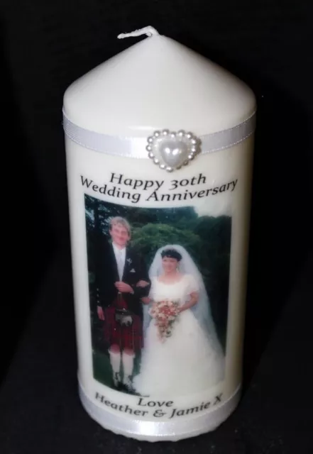 Photo 30th Wedding Anniversary Gift Personalised by Cellini Candles