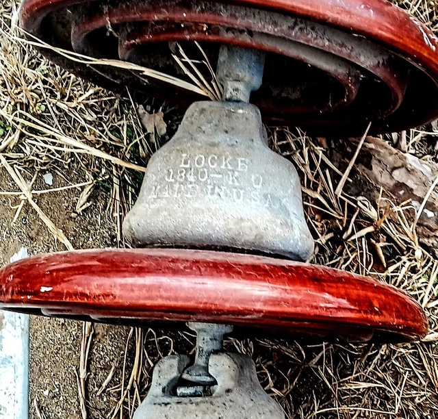 Vintage Suspension Disk Brown Ceramic Porcelain High Voltage PP Insulator 1939