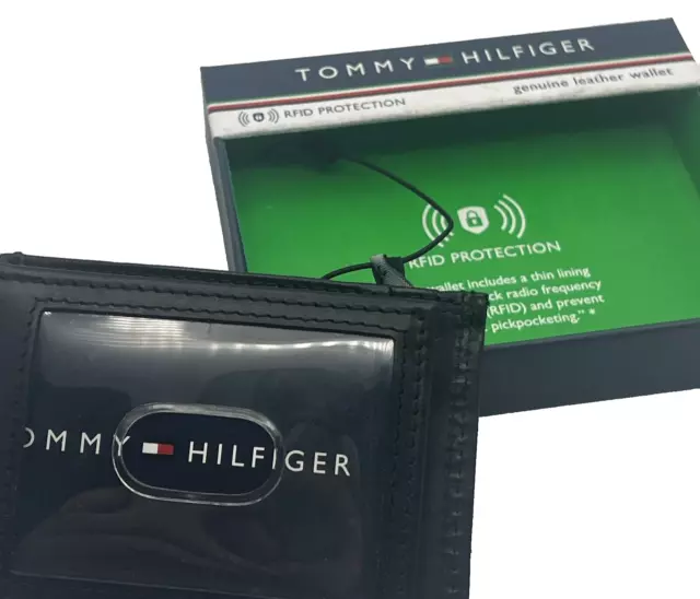 TOMMY HILFIGER MEN'S Wallet RFID Travel Black Leather 31TL160044 New in ...