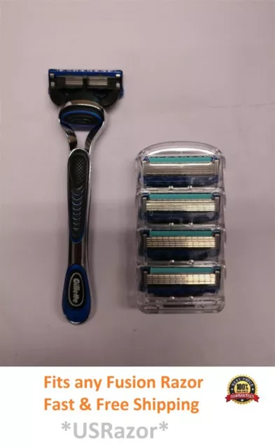5 Original Gillette Fusion Proglide Razor Blade handle 4 Refill Cartridge Shaver