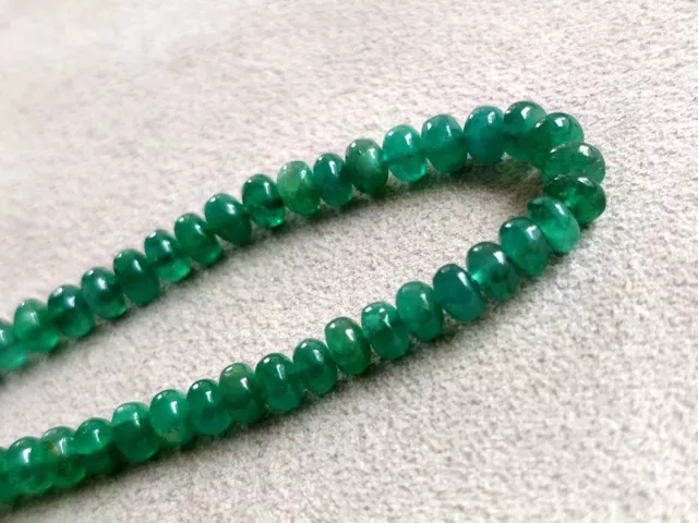AAA Qualität Sambianischer Smaragd Lose Perlen Tiefgrün Natürlich Edelsteine 16