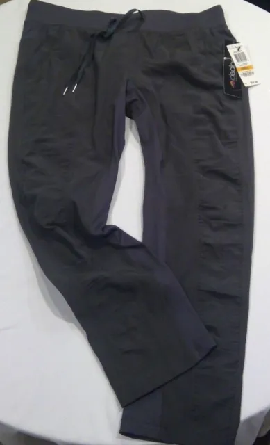 NWT Ideology Ruched Cropped Pants Deep Charcoal Gray Size S-Small