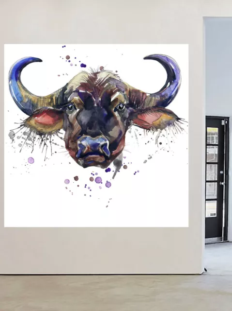 art painting water buffalo canvas cat hand painted framed animal africa