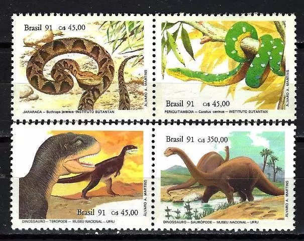 Tiere Reptilien Brasilien 1991 (217) Yvert N° 2019 Rechts 2022 Neu MNH