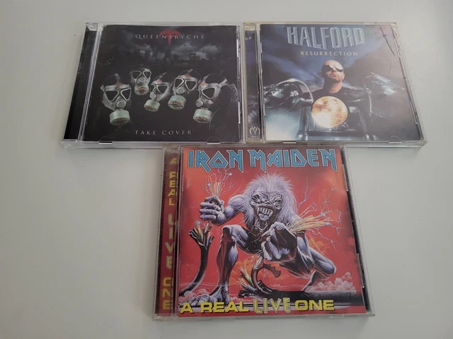 3 CD Lot Rock Metal - Queensryche,Halford,Iron Maiden Progressive Hair Metal