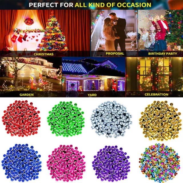 Solar Fairy String Lights 22M / 200 LED Outdoor Garden Christmas Party Decor