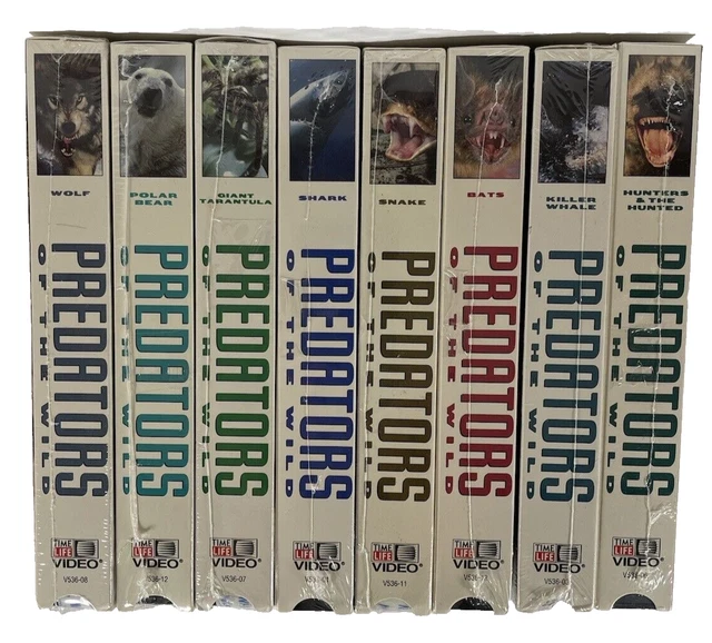 VHS PREDATORS OF the Wild Time Life Lot 8 SEALED Hunter Animal Survival ...