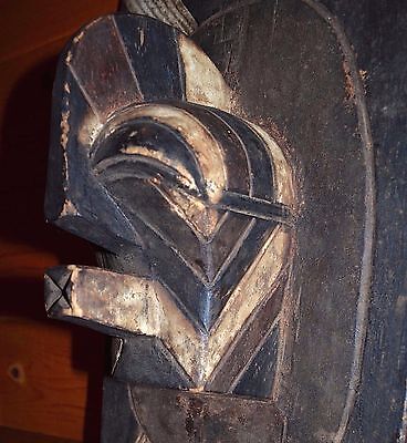Vintage African Songye Tribe Carved Wall Plaque Kifwebe Mask Design Congo Africa