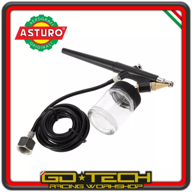 AEROGRAFO AEROPENNA COMPRESSORE MODELLISMO KIT PROFESSIONALE ASTURO TRATTO 0.3mm