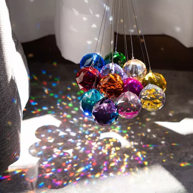 12pcs Crystal Sun Catcher Prism Pendant Suncatcher Rainbow Maker Window Hanging