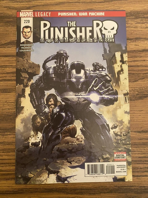 Punisher #220 (2018 Marvel Comics) 2nd Frank Castle War Machine Clayton Crain NM