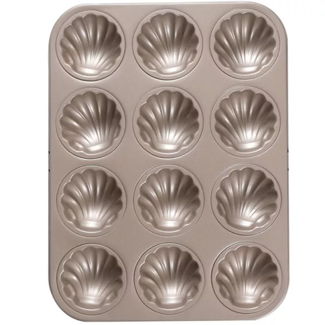 Madeleine Mold Cake Pan 12-Cavity Non-Stick Spherical Shell Madeline Bakew G ❤HA