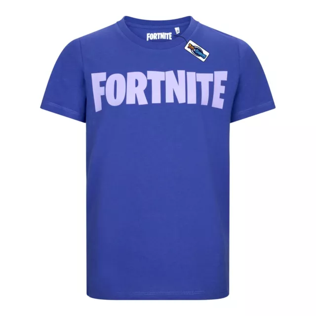 FORTNITE | LOGO | Royal Blue Purple Gaming Cotton T-Shirt Sizes 10-16 Years