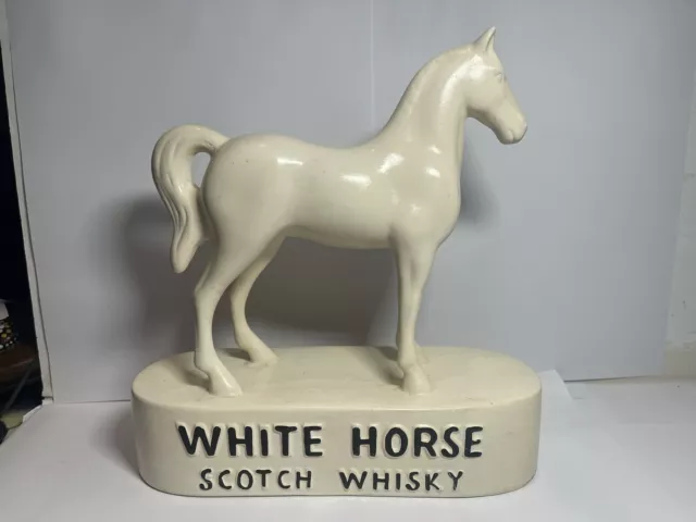 Vintage White Horse Scotch Whisky Horse Figure- CERAMIC (1)