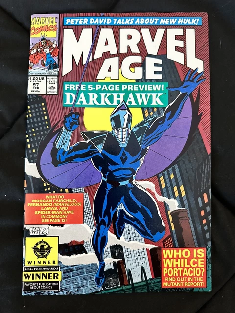 Marvel Age #97 Marvel Comics (1991) 1st Darkhawk