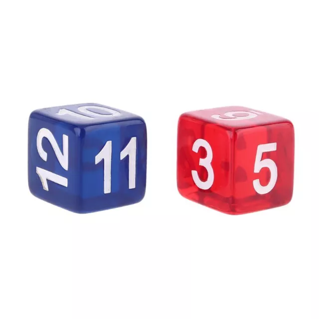 2pcs Six Sided Polyhedral Beads Numbers Square Edged for Club Board Game