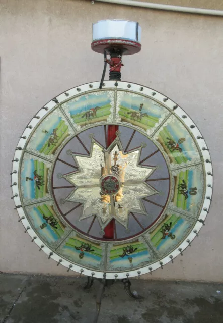 Antique 1920's MASON Horse Racing Roulette Gambling Wheel Speakeasy Slot Machine