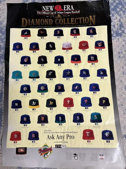 RARE Strike Year New Era 1994 Diamond Collection MLB HAT CAP Poster Baseball RARE Strike Year New Era 1994 Diamond Collection MLB HAT CAP Poster Baseball