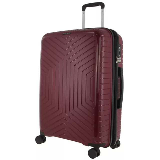 Pierre Cardin 40L Cabin Soft-Shell Suitcase Travel Luggage Bag 4-Wheel Case  Red 9321469823308