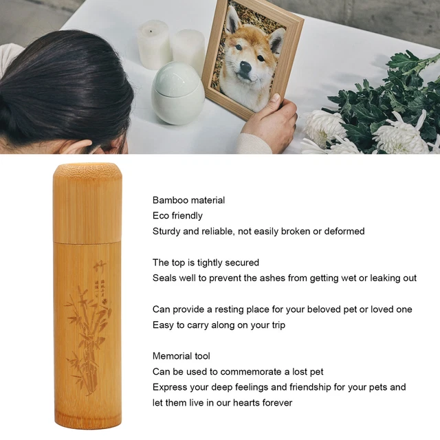 Pet Bamboo Urn 5pcs Eco Friendly Memorial Small Urn 4.7 X 1.2 X 1.2in Bamboo