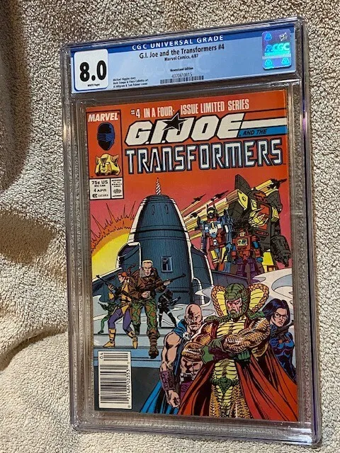 Marvel Comics G.I. Joe Transformers #4 Limited Series CGC Graded 8 Newsstand Ed