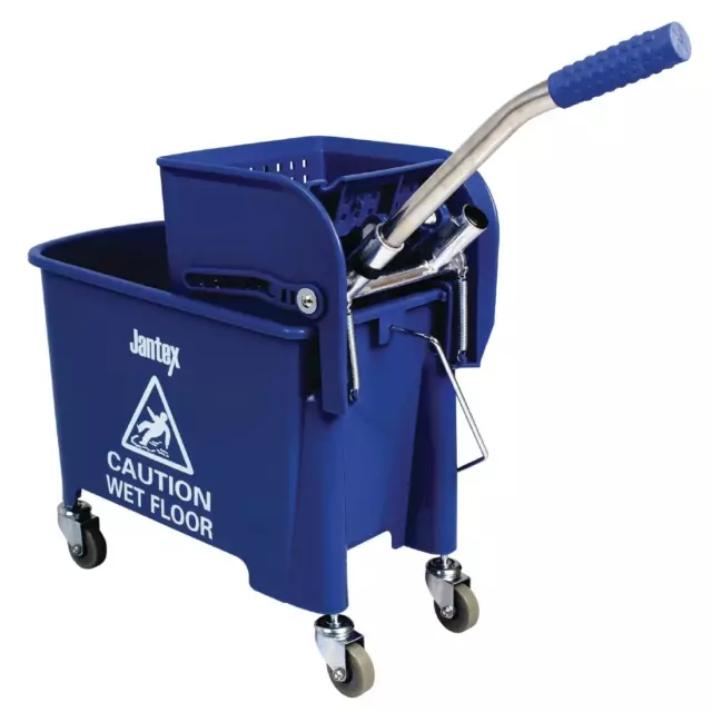 Jantex Kentucky Mop Bucket and Wringer 20Ltr Blue for Restaurant Take Away