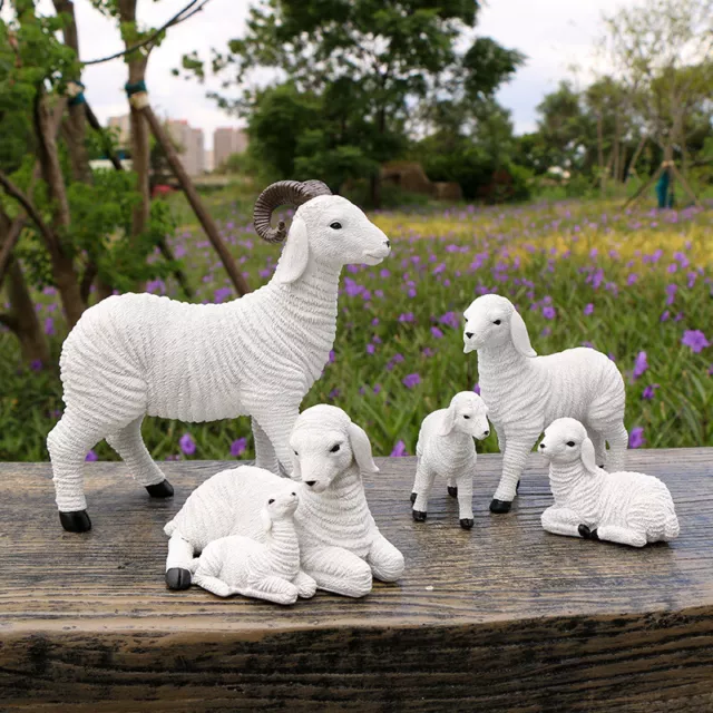 Farm Yard Lamb Resin Figurine - Adorable Landscape Decor for Rustic Charm