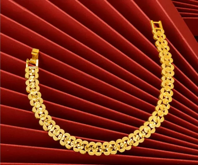 Fashion watch buckl 22K 23K 24K THAI BAHT YELLOW GOLD GP  Bracelet7.0'
