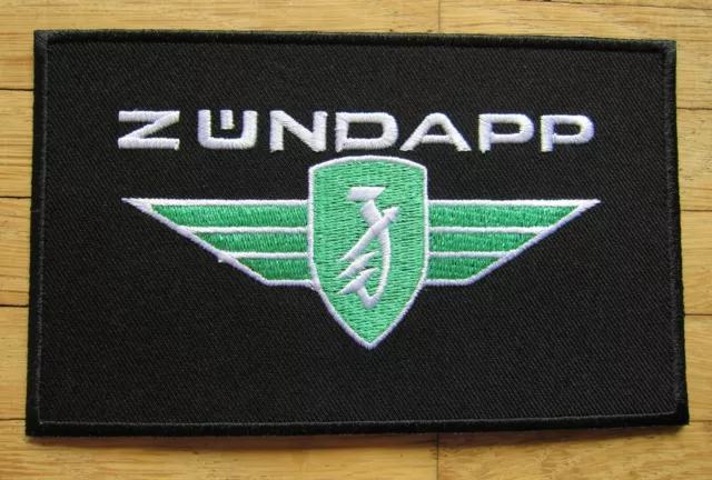 Aufnäher / Patch: ZÜNDAPP - Logo - schwarz - Quadrat - 13,5 cm - Rar!