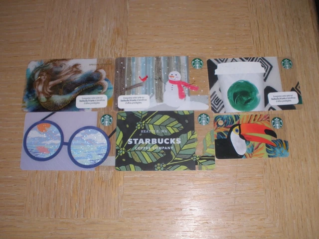 Starbucks France    6 different new and used collectible gift cards