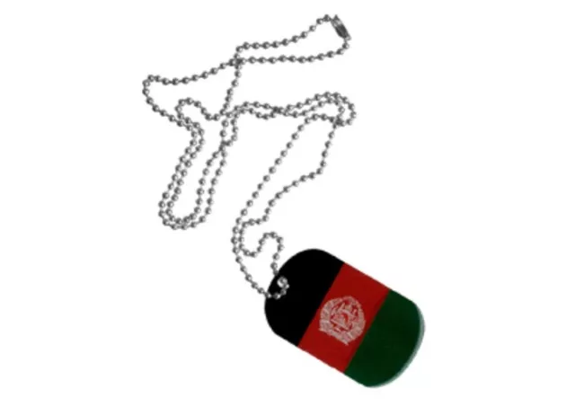 Dog Tag Fahne Flagge Afghanistan DogTag 3x5cm Kette mit Anhänger