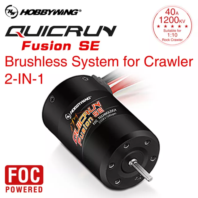 Hobbywing Fusion SE 1/10 Brushless Waterproof Motor and ESC For RC Rock Crawler