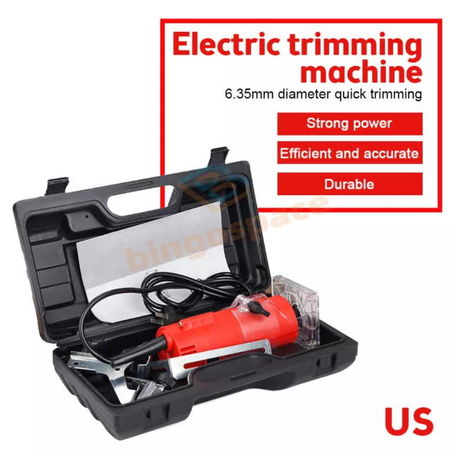 Electric Wood Trimming Machine Handheld Carving Trimmer Router Milling Engraving