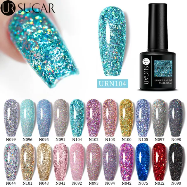 UR SUGAR Glitzer Pailletten UV Gel Nagellack Weihnachten Sparkly Nail Art Gel