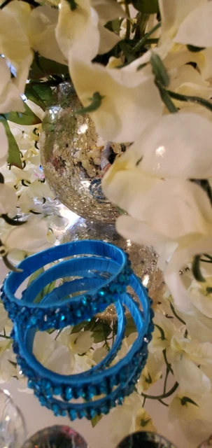 Ballroom Dance Jewelry Set of 2 Bracelets Blue