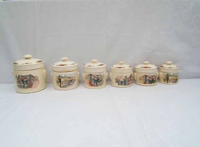 Ancienne Série De Pots à Foies Gras  Epices Faience Obernai H.Loux Sarreguemines