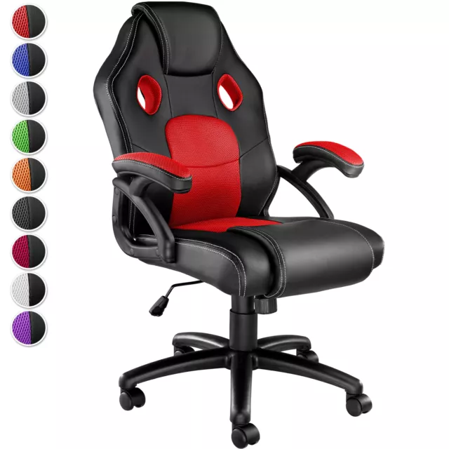 Chaise Fauteuil Siège de Bureau Racing Sport Tissu Baquet Voiture Gamer