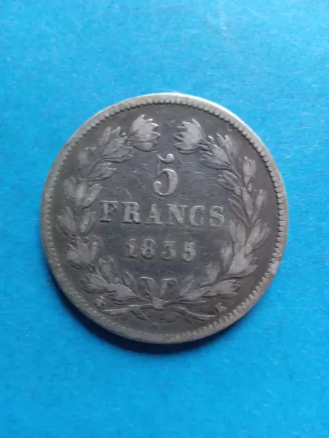 pièce 5 francs argent louis philippe 1835 K Bordeaux