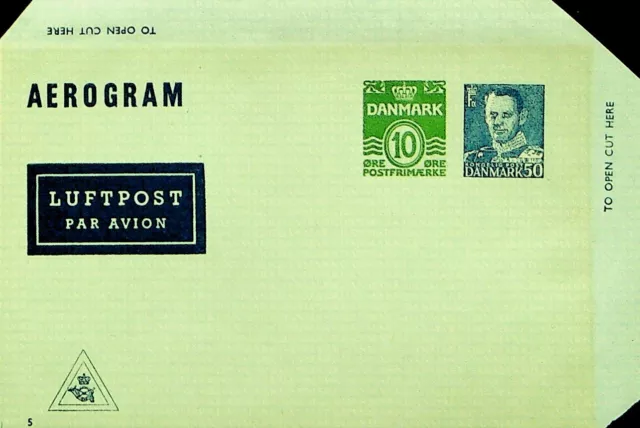 Sephil Dänemark 1951 10 Ore Auf King Frederick Ix 50 Unbenutzt Luftpost Aerogram