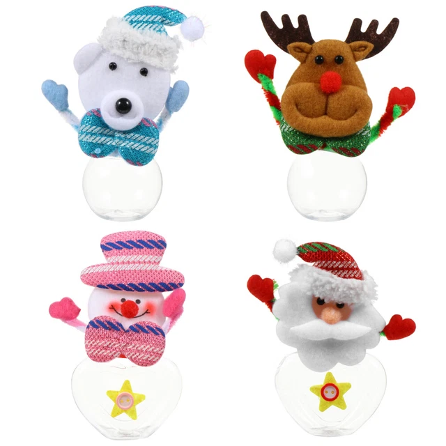 4 pz barattoli di caramelle trasparenti Natale barattoli di caramelle ornamenti creativi per desktop