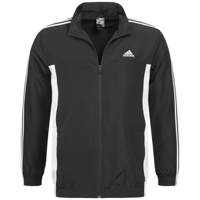 Nuova felpa da uomo Adidas giacca con cerniera tuta top cappotto sportivo - nero