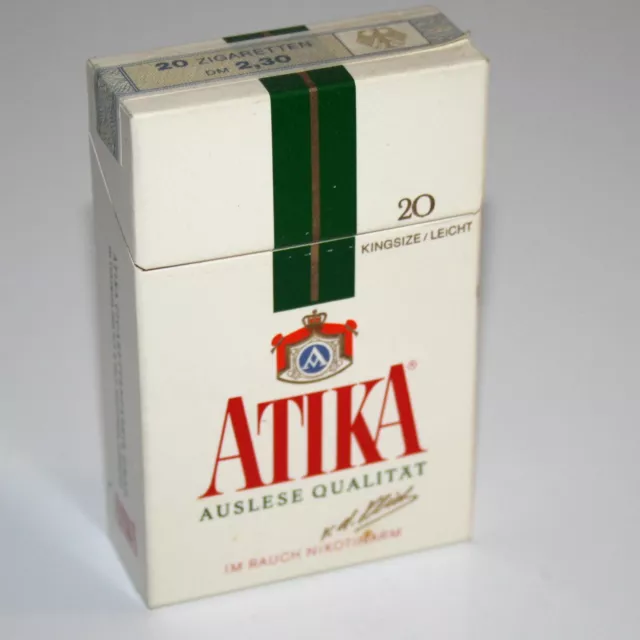 #01 alte 20er Zigarettenschachtel ATIKA Filter 1974 Flip Top Box Deutschland
