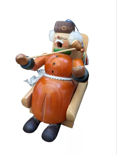 ERZGEBIRGE WOODEN OLD Man Sleeping Chair German Smoker Incense Burner