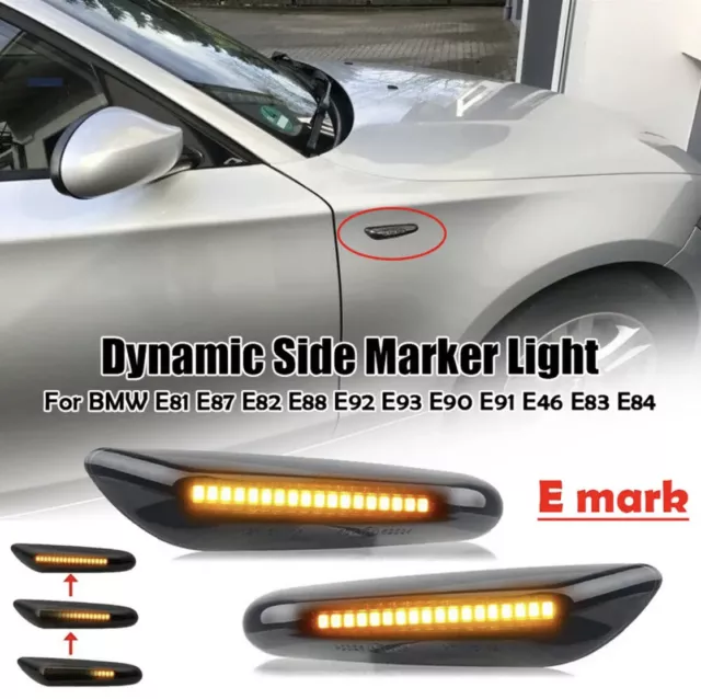 2x LED Dynamische Seitenblinker Blinker für BMW E90 E91 E92 E60 E87 E82 E46 E36