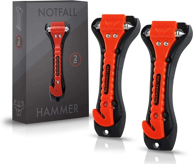 Martello Di Emergenza per Auto Con Taglia Cinture - Set Di 2 Martelletto Rompive