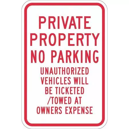 Lyle T1-1169-Dg_12X18 Private Property No Parking Sign,18"X12, T1-1169-Dg_12X18